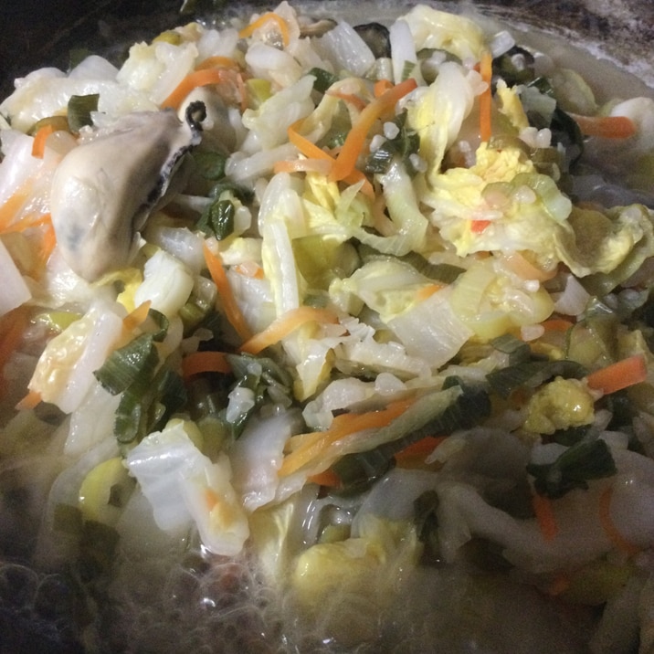 牡蠣と白菜の醤油麹炒め